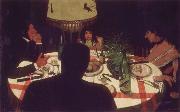 Felix Vallotton Dinner,Light Effect oil painting on canvas